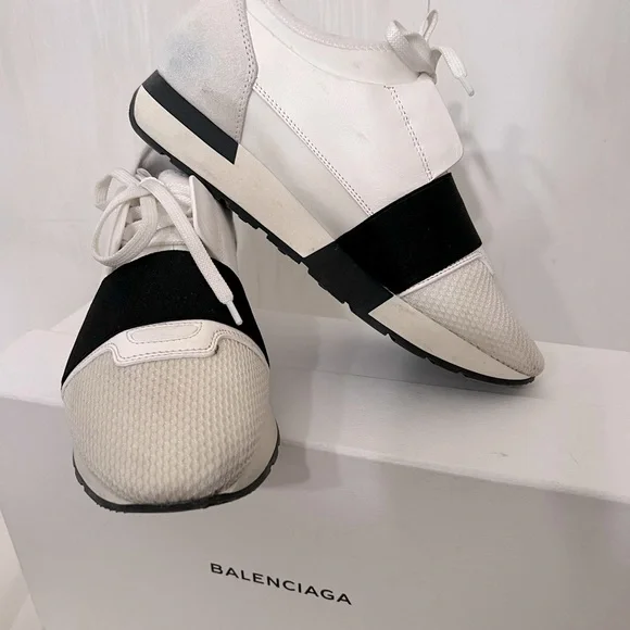 Balenciaga Blanc Noir /White Sneakers 39 / 8.5 - Picture 12 of 16